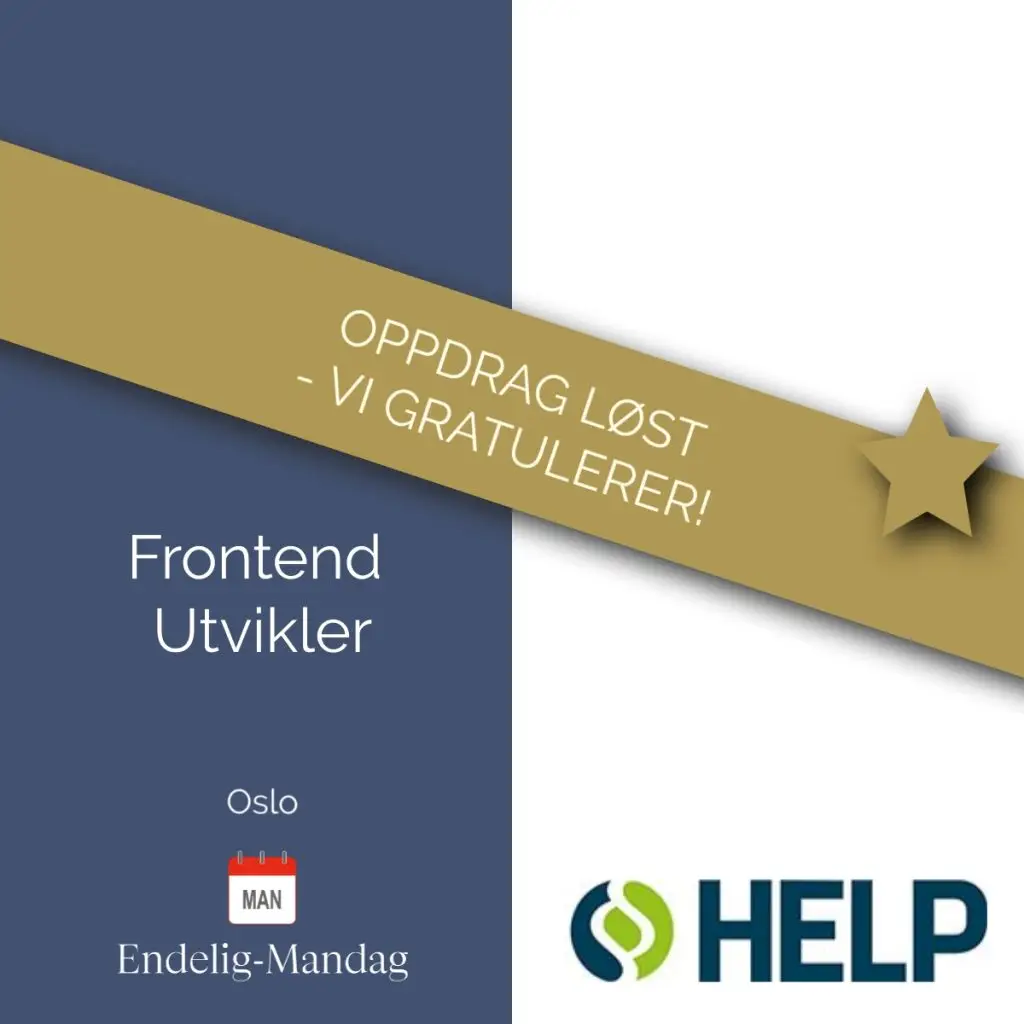 Help Forsikring AS og Endelig-Mandag IT rekruttering